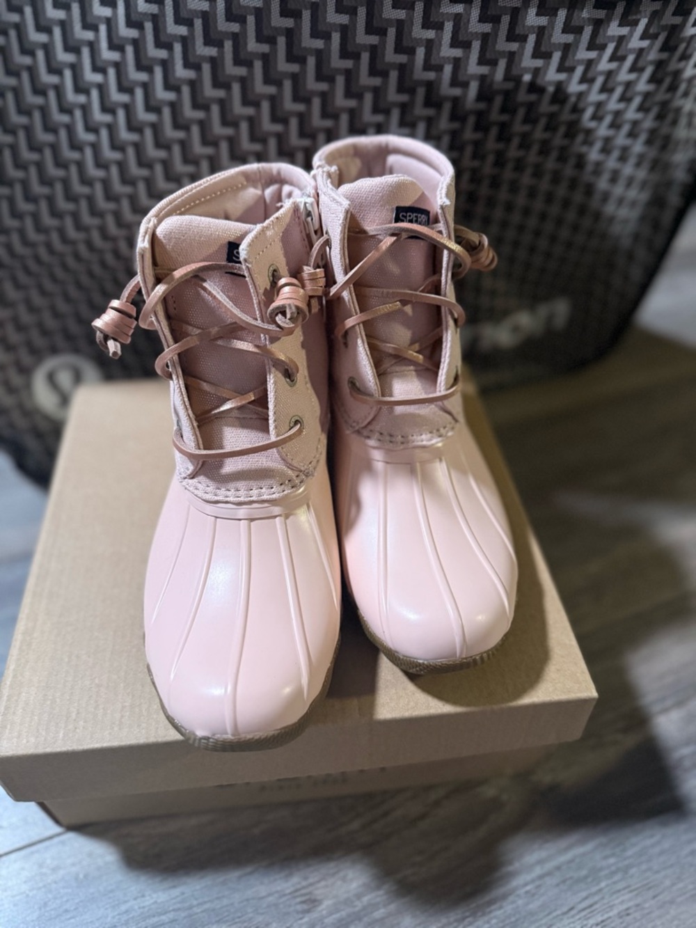 Sperry saltwater Blush Pink Kids Waterproof Duck Boots